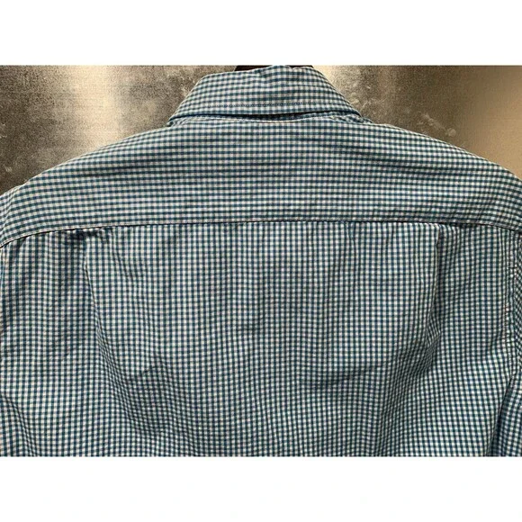 J. Crew 100% Cotton Blue Gingham Medium Slim-16" Collar-42" Chest Button Down - Picture 12 of 14